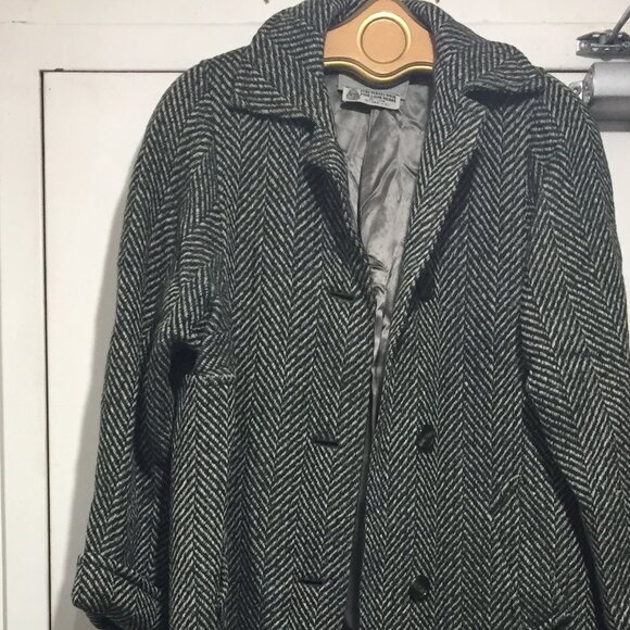 VINTAGE AQUASCUTUM TWEED WOOL TRENCH COATS SIZE M/L - Picture 7 of 9